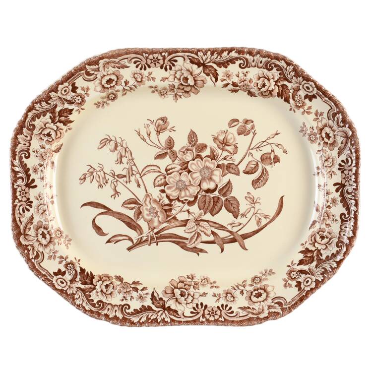 Marina Brown 17" Oval Serving Platter