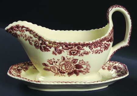 Marina Brown Gravy Boat with Attached Underplate