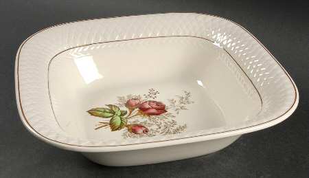 Mansard Rose Red 10" Square Vegetable Bowl