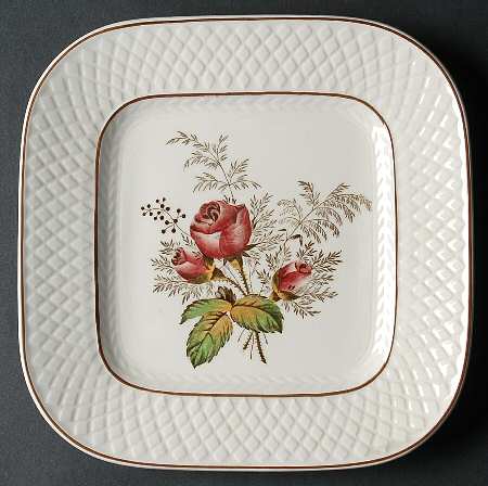 Mansard Rose Red Square Luncheon Plate