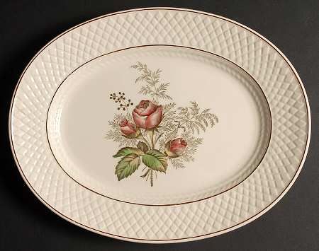Mansard Rose Red 13" Oval Serving Platter