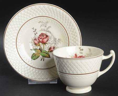Mansard Rose Red Footed Cup & Saucer Set