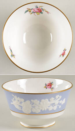 Maritime Rose Blue Open Sugar Bowl