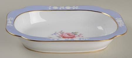 Maritime Rose Blue 9" Oval Vegetable Bowl
