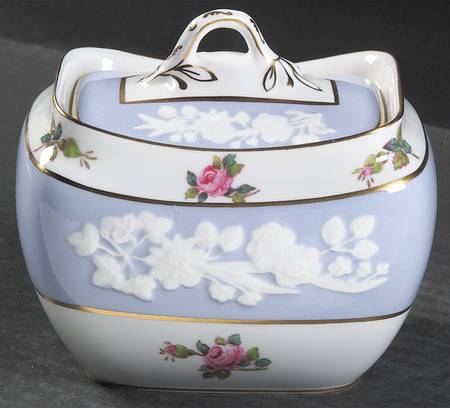 Maritime Rose Blue Sugar Bowl & Lid