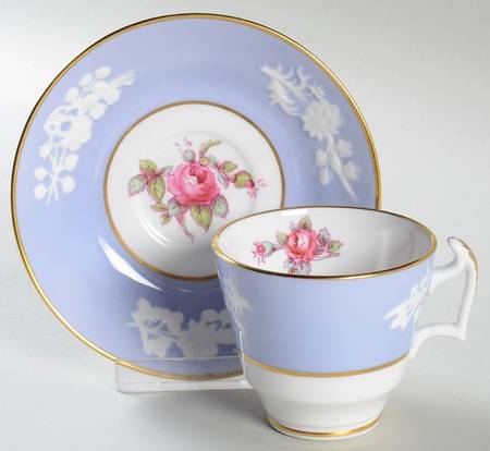 Maritime Rose Blue Footed Demitasse Cup & Saucer Set