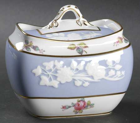 Maritime Rose Blue Sugar Bowl & Lid