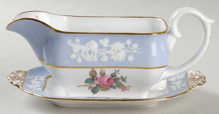 Maritime Rose Blue Gravy Boat & Underplate