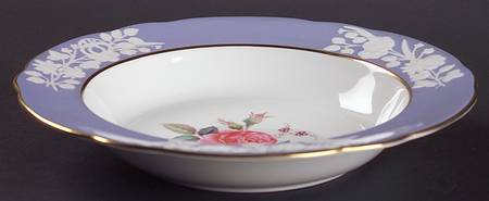 Maritime Rose Blue Rim Soup Bowl
