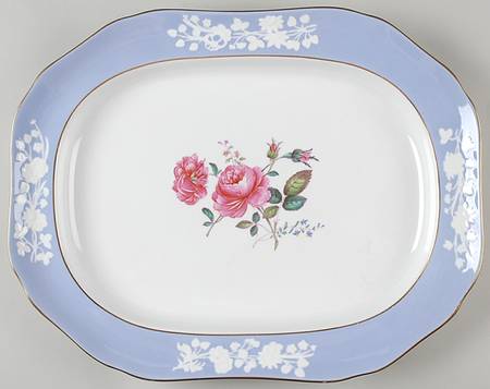 Maritime Rose Blue 16" Oval Serving Platter