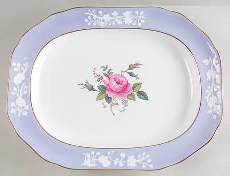 Maritime Rose Blue 14" Oval Serving Platter