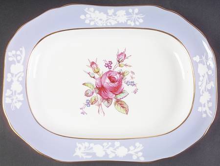 Maritime Rose Blue 12" Oval Serving Platter