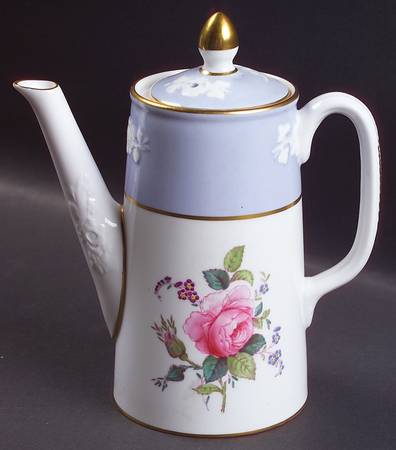 Maritime Rose Blue Individual Coffee Pot & Lid