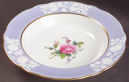 Maritime Rose Blue Rim Cereal Bowl