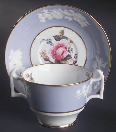 Maritime Rose Blue Footed Bouillon Cup & Saucer