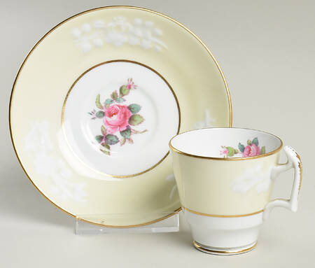 Maritime Rose Paleyellow Footed Demitasse Cup & Saucer Set