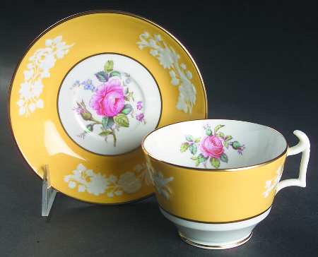 Maritime Rose Bright Yellow Footed Cup & Saucer Set