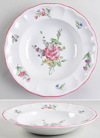 Marlborough Sprays Large Rim Soup Bowl