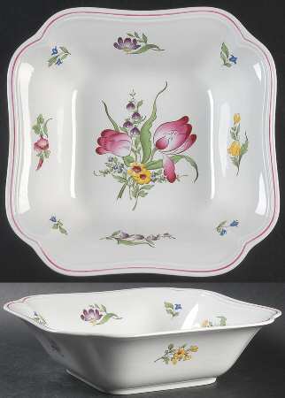 Marlborough Sprays Square Salad Serving Bowl