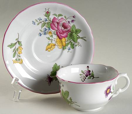 Marlborough Sprays Flat Cup & Saucer Set