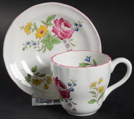 Marlborough Sprays Flat Demitasse Cup & Saucer Set