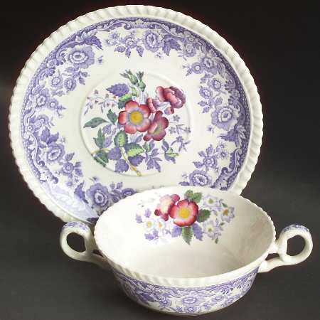 Mayflower Flat Cream Soup Bowl & Saucer Set