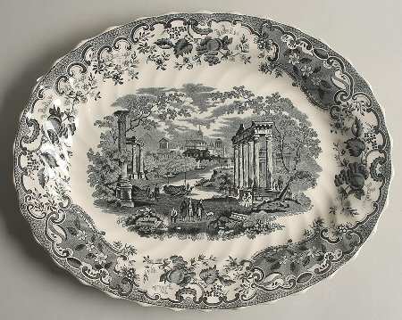May Black 13" Oval Serving Platter