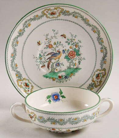 Mayfair Footed Cream Soup Bowl & Saucer Set