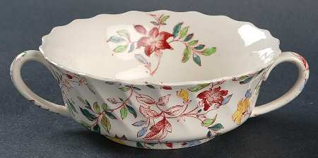 Morning Glory Flat Cream Soup Bowl