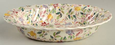 Morning Glory 9" Oval Vegetable Bowl