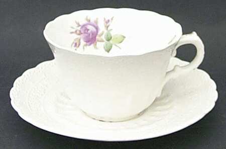 Moss Rose (Jewel Shape) Flat Cup & Saucer Set