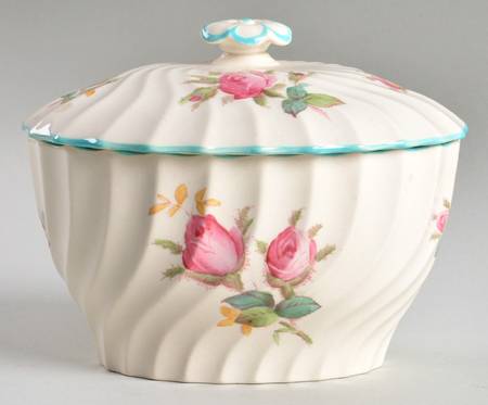 Moss Rose (Charlotte Shape) Sugar Bowl & Lid