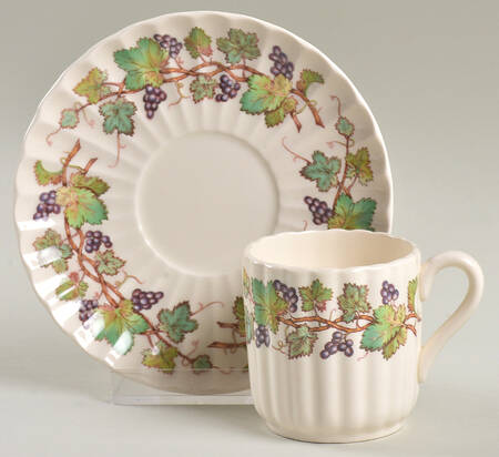 Monticello Vine Flat Demitasse Cup & Saucer Set