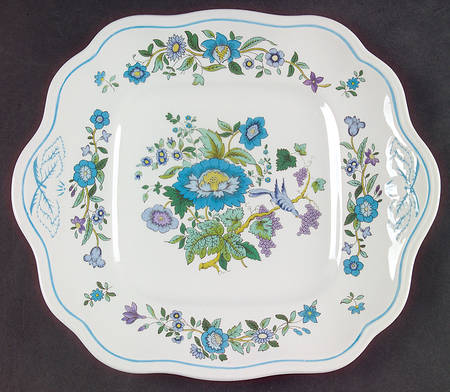 Mulberry Square Handled Cake Plate