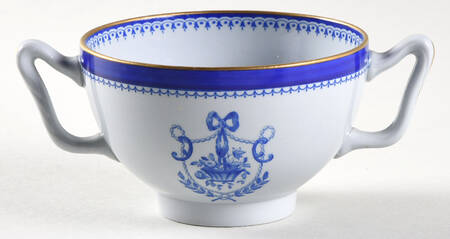 Newburyport Blue (Gold Trim) Flat Bouillon Cup