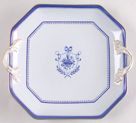 Newburyport Blue (Gold Trim) Square Handled Cake Plate