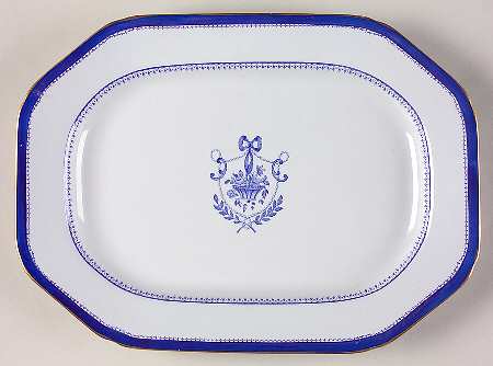 Newburyport Blue (Gold Trim) 12" Oval Serving Platter