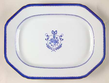 Newburyport Blue (Gold Trim) 14" Oval Serving Platter