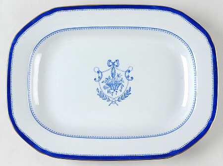 Newburyport Blue (Gold Trim) 13" Oval Serving Platter