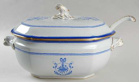 Newburyport Blue (Gold Trim) Tureen & Lid w/Ladle