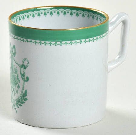 Newburyport Green (Gold Trim, No Verge Line) Bond Shape Demitasse Cup