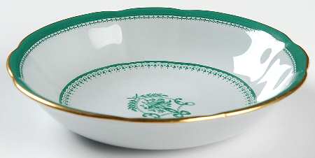 Newburyport Green (Gold Trim, No Verge Line) Coupe Cereal Bowl