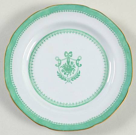 Newburyport Green (Gold Trim, No Verge Line) Bread & Butter Plate
