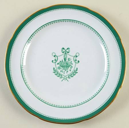 Newburyport Green (Gold Trim, No Verge Line) Salad Plate