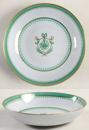 Newburyport Green (Gold Trim and Verge) Saucer for Canton Shape Footed Cup