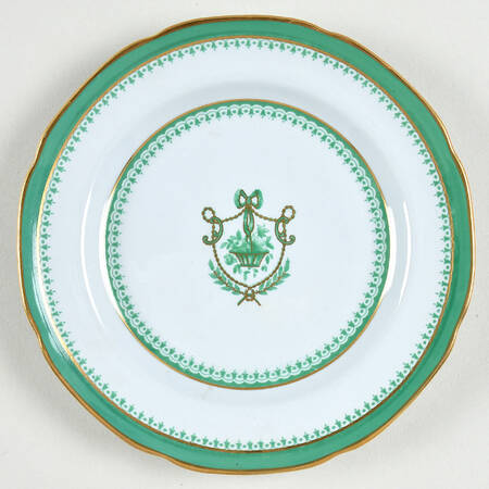 Newburyport Green (Gold Trim and Verge) Bread & Butter Plate