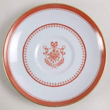 Newburyport Red (Gold Trim) Saucer for Footed Cup