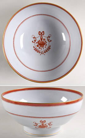 Newburyport Red (Gold Trim) 10" Large Salad Serving Bowl