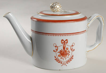 Newburyport Red (Gold Trim) Teapot & Lid