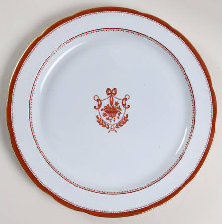 Newburyport Red (Gold Trim) 12" Chop Plate (Round Platter)
